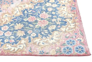 Muted Light Red Floral 6X10 Distressed Vintage Oriental Rug