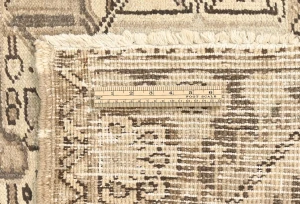 Muted Beige Floral 10X13 Distressed Vintage Oriental Rug