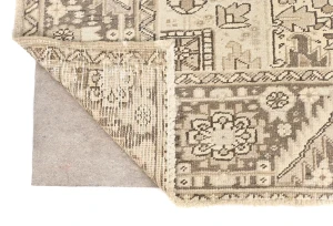 Muted Beige Floral 10X13 Distressed Vintage Oriental Rug