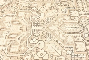 Muted Beige Floral 10X13 Distressed Vintage Oriental Rug
