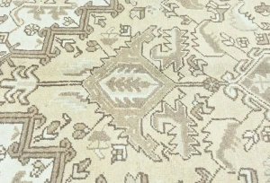 Muted Beige Floral 8X11 Distressed Vintage Oriental Rug