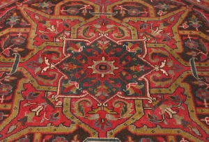 Red Floral 8x11 Distressed Vintage Oriental Rug