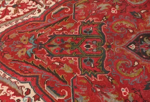 Red Floral 8x11 Distressed Vintage Oriental Rug