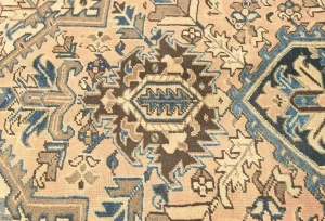 Semi Antique Light Salmon Floral 9'6X10'1 Heriz Persian Rug