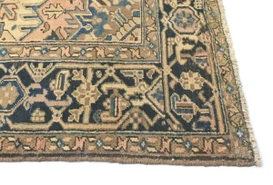 Semi Antique Light Salmon Floral 9'6X10'1 Heriz Persian Rug