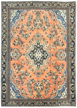 Antique Muted Floral 8X11 Distressed Vintage Oriental Rug