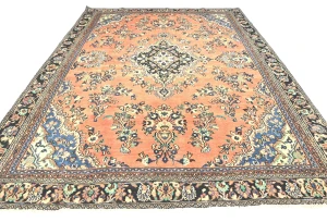 Antique Muted Floral 8X11 Distressed Vintage Oriental Rug