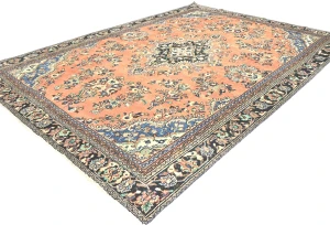 Antique Muted Floral 8X11 Distressed Vintage Oriental Rug