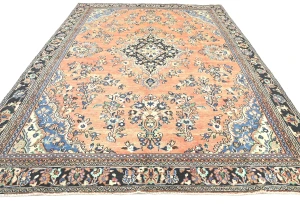 Antique Muted Floral 8X11 Distressed Vintage Oriental Rug