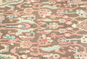 Semi Antique Muted Brown Floral 6X10 Distressed Oriental Rug