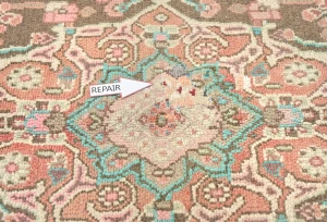 Semi Antique Muted Brown Floral 6X10 Distressed Oriental Rug