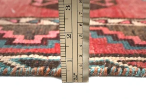 Muted Colors Geometric Tribal 4'5X8'3 Vintage Oriental Rug