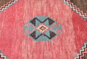 Muted Colors Geometric Tribal 4'5X8'3 Vintage Oriental Rug
