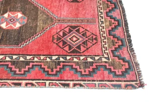 Muted Colors Geometric Tribal 4'5X8'3 Vintage Oriental Rug