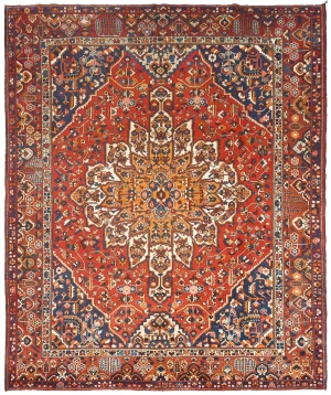 Vintage Scarlet Red Floral 10X12 Bakhtiari Persian Rug