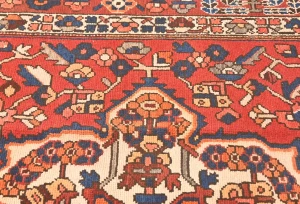 Vintage Scarlet Red Floral 10X12 Bakhtiari Persian Rug