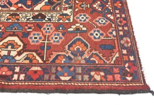 Vintage Scarlet Red Floral 10X12 Bakhtiari Persian Rug