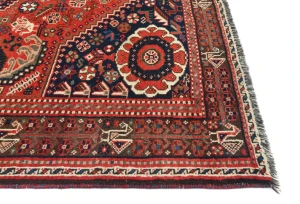 Semi Antique Scarlet Red Tribal 5'9X8'3 Shiraz Persian Rug
