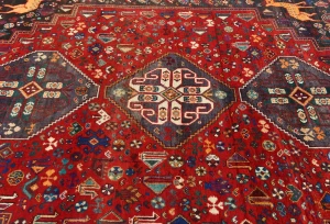 Vintage Red Tribal 6X9 Shiraz Persian Rug
