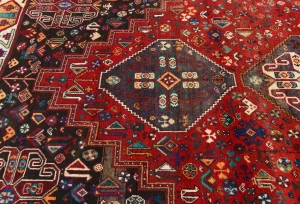 Vintage Red Tribal 6X9 Shiraz Persian Rug