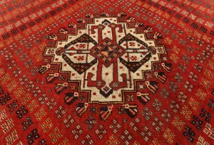 Semi Antique Red Tribal 6'8X9'6 Shiraz Persian Rug