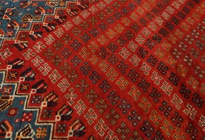 Semi Antique Red Tribal 6'8X9'6 Shiraz Persian Rug