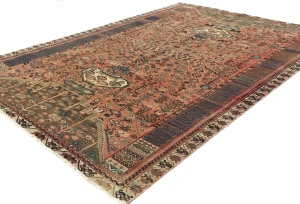 Semi Antique Red Tribal 5'6X8'0 Shiraz Persian Rug