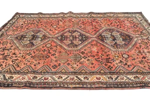 Semi Antique Muted Colors Tribal 5'6X7'6 Shiraz Persian Rug