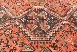 Semi Antique Muted Colors Tribal 5'6X7'6 Shiraz Persian Rug