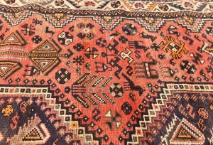 Semi Antique Muted Colors Tribal 5'6X7'6 Shiraz Persian Rug