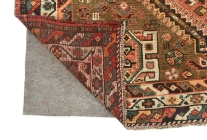 Vintage Muted Red Tribal Geometric 5X8 Shiraz Persian Rug