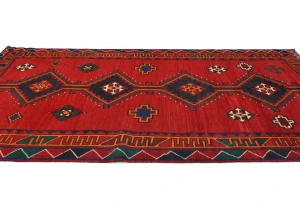 Vintage Red Tribal 5X10 Shiraz Persian Runner Rug
