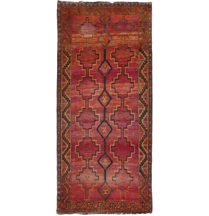 Vintage Purple Tribal 4'4X9'6 Shiraz Persian Runner Rug
