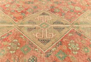 Vintage Muted Red Tribal Geometric 6x9 Shiraz Persian Rug