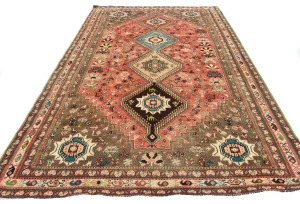 Semi Antique Muted Colors Tribal 6'4X9'5 Shiraz Persian Rug
