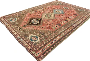 Semi Antique Muted Colors Tribal 6'4X9'5 Shiraz Persian Rug