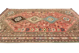 Semi Antique Muted Colors Tribal 6'4X9'5 Shiraz Persian Rug