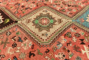 Semi Antique Muted Colors Tribal 6'4X9'5 Shiraz Persian Rug