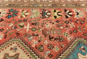 Semi Antique Muted Colors Tribal 6'4X9'5 Shiraz Persian Rug