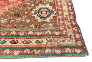 Semi Antique Muted Colors Tribal 6'4X9'5 Shiraz Persian Rug