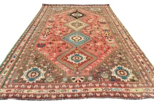 Semi Antique Muted Colors Tribal 6'4X9'5 Shiraz Persian Rug