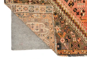Vintage Bittersweet Red Tribal Geometric 5X8 Shiraz Persian Rug