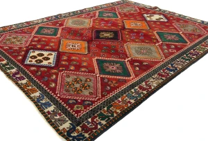 Vintage Red Tribal Geometric 6x9 Shiraz Persian Rug