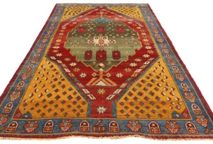 Vintage Red Tribal Geometric 5X8 Shiraz Persian Rug
