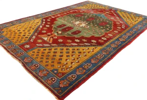 Vintage Red Tribal Geometric 5X8 Shiraz Persian Rug