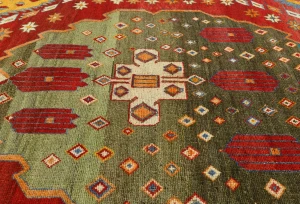 Vintage Red Tribal Geometric 5X8 Shiraz Persian Rug