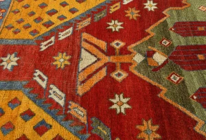 Vintage Red Tribal Geometric 5X8 Shiraz Persian Rug