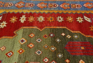 Vintage Red Tribal Geometric 5X8 Shiraz Persian Rug