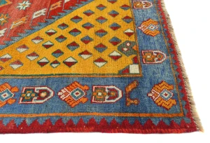 Vintage Red Tribal Geometric 5X8 Shiraz Persian Rug