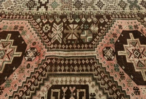 Semi Antique Dark Brown Tribal 5X8 Shiraz Persian Rug